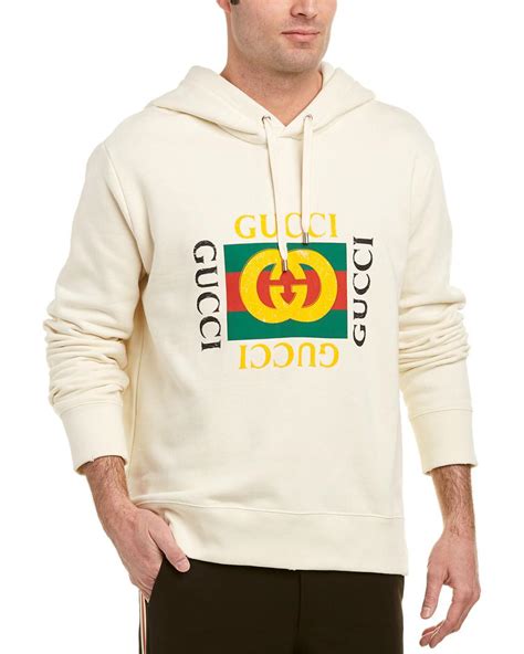 white gucci logo sweatshirt|Gucci oversized logo hoodie.